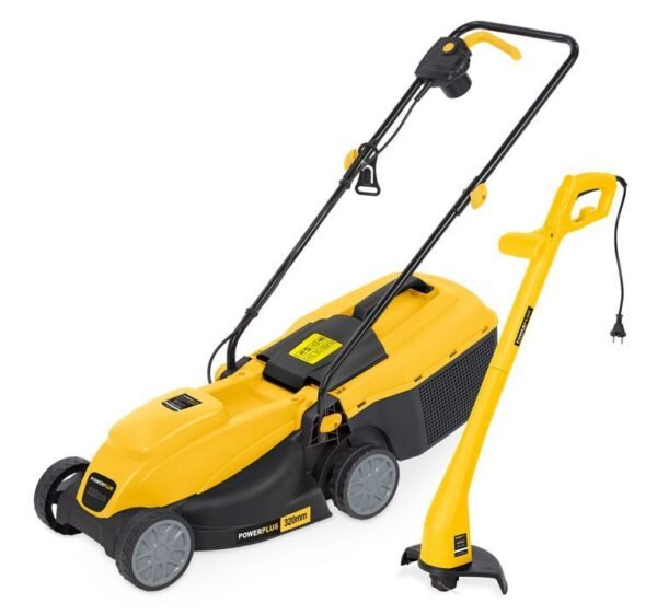 Tondeuse à Gazon Électrique Powerplus POWXG6212T – 1300W, Largeur de Coupe 320 mm + Coupe-Bordures 250W